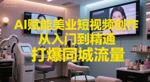 AI赋能美业短视频创作,从入门到精通,打爆同城流量,*AI工具短视频实操落地