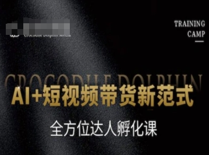 AI+短视频带货新范式,*达人孵化课