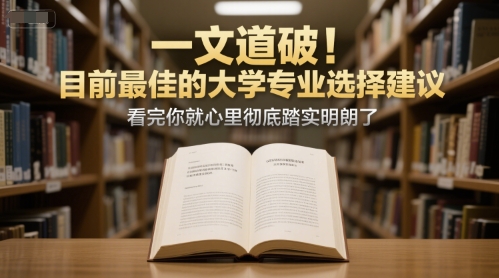 付费文章:一文道破!目前*的大学*选择建议,看完你就心里*踏实明朗了