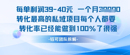 每单利润40一个月7k+转化*的私域项目,每个人都要的产品转化率已经能做到100%