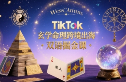 TikTok玄学命理跨境出海双语掘金课,手把手教你用命理知识*直击海外用户痛点