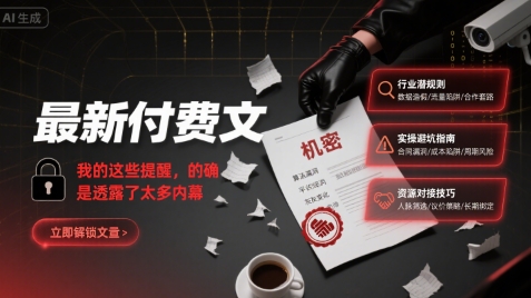 *付费文:我的这些提醒,的确是透露了太多内幕