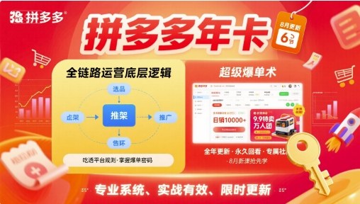 拼多多年卡【8月更新6节】拼多多全链路运营底层逻辑,*爆单术