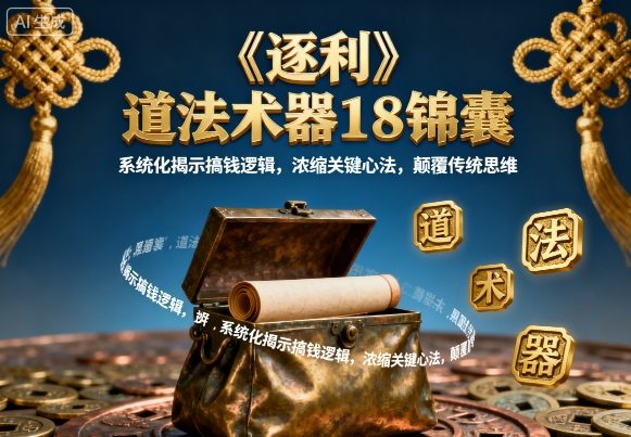 《逐利》道法术器18锦囊,系统化揭示搞钱逻辑,浓缩关键心法,*传统思维