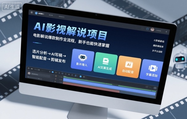 AI影视解说项目,电影解说*制作全流程,新手也能快速掌握