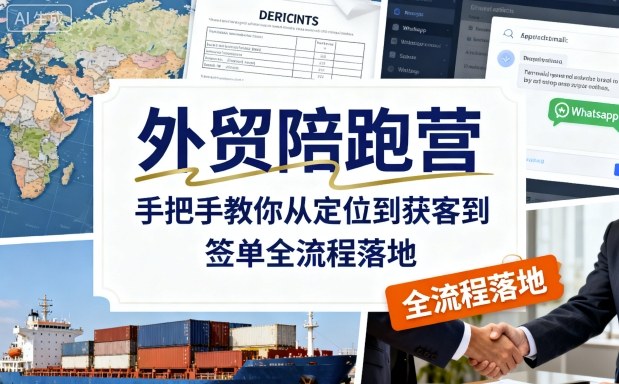 外贸陪跑营,手把手教你从*到获客到签单全流程落地
