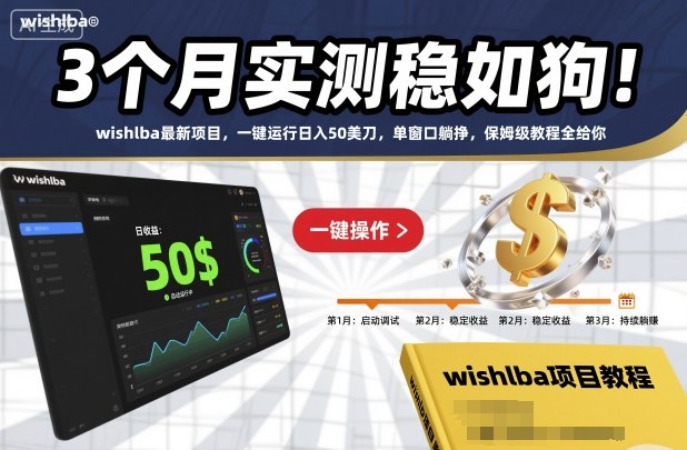 3个月实测稳如狗!wishlba*项目,一键运行日入50美刀,单窗口躺挣,保姆级教程全给你【揭秘】