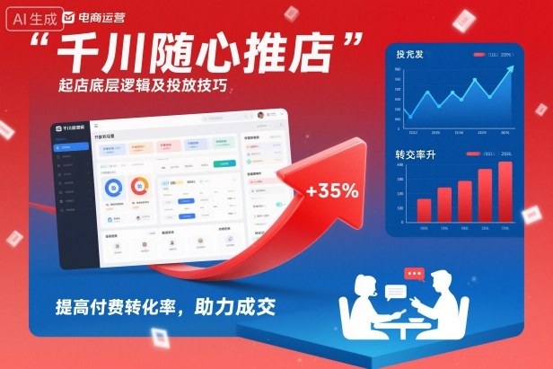 千川随心推起店底层逻辑及投放技巧,提高付费转化率,助力*