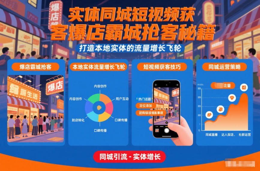 实体同城短视频获客爆店霸城抢客秘籍,打造本地实体的流量增长飞*