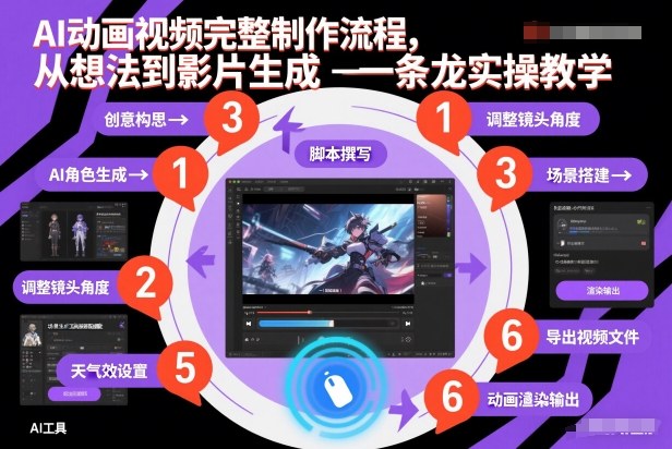 AI动画视频完整制作流程,从想法到*生成一条龙实操教学