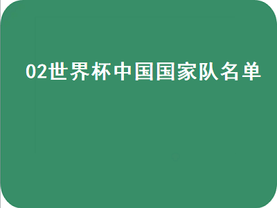 02世界杯中国国家队名单（02世界杯中国国家队名单10号）